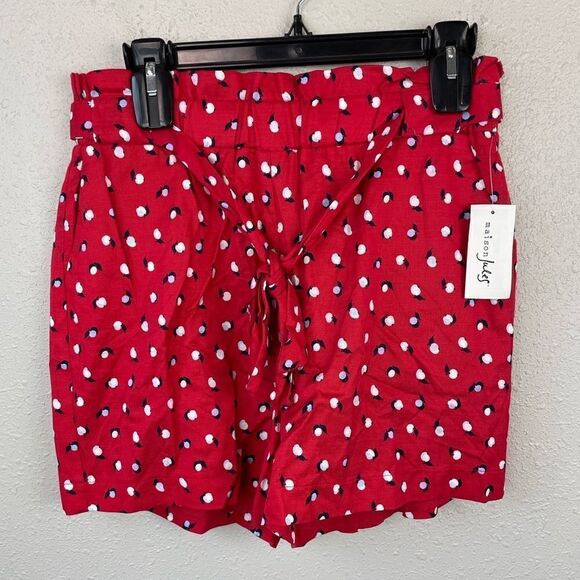 NWT Maison Jules Red Baby Peach Shorts Size M - Picture 1 of 5